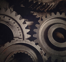 Wall Mural - Steel cog gears