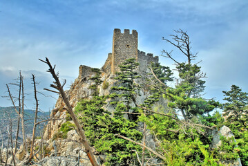 The Saint Hilarion Castle  on the Kyrenia mountain range, in Cyprus. 