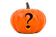 © natatravel - Question Mark Halloween Font. Pumpkin with carved question, 3D rendering