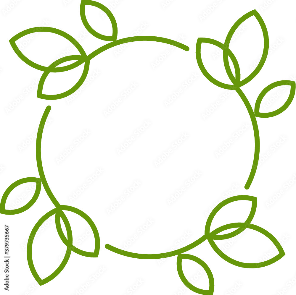 Plant Leaf Vine Border Circle Frame Stock Vector | Adobe Stock