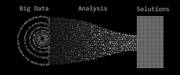 Poster - Big data visualization with dots and lines.
