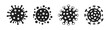 © Anna R - Set of coronavirus or flu virus vector icons isolated on a white background.