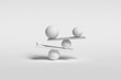 © troyanphoto - Balancing spheres in white monochrome color. Conceptual 3d render of mindfulness, relax and harmony.