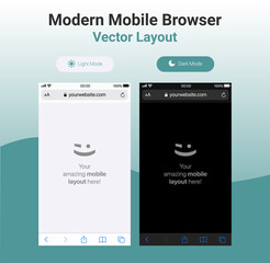 modern mobile browser template vector