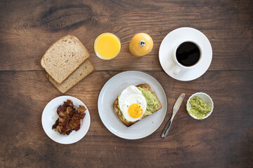 Wall Mural - Avocado Toast with a Fried Egg