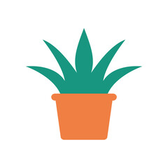 Wall Mural - plant inside pot flat style icon vector design