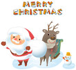クリスマスイラスト　サンタとトナカイと雪だるま
クリスマスロゴ