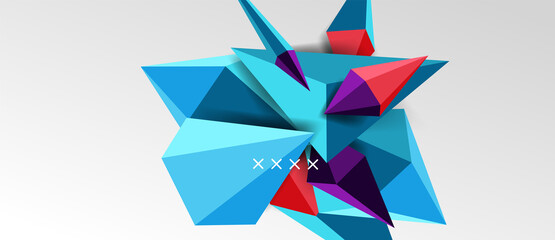 3d low poly abstract shape background vector illustration