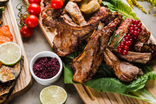 Assortment Of Grilled Meat And Fish
