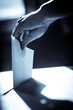 Conceptual image of a person voting during elections