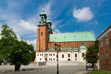 View Of Gniezno Cathedral Old Landmark In Poland On Sunny Day