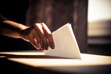 Conceptual Image Of A Person Voting During Elections