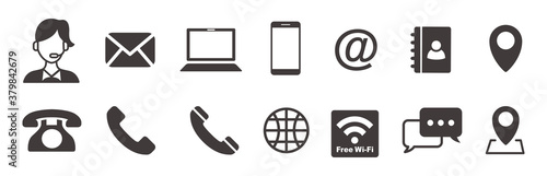 Fotografía Set of contact icons vector