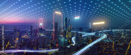 Fototapeta na szkło Big data connection technology concept .