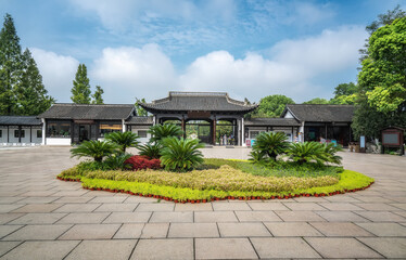 Wall Mural - Landscape of classical architecture in thin West Lake, Yangzhou, China
