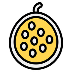 Sticker - 
A healthy seed fruit of fig is shown in flat icon
