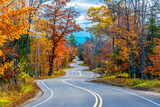 Fototapeta Uliczki - A Road at Autumn in Door County of Wisconsin