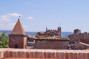 Panorama from the tower house of Giovanni Boccaccio in the ancient medieval village of Certaldo, Tuscany, Italy