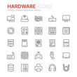 Collection of hardware related line icons. 48x48 Pixel Perfect. Editable stroke