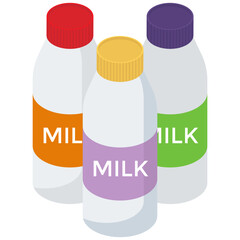 Sticker - 
Milk pack in isometric design 
