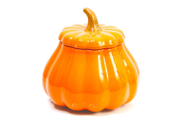 Pumpkin decoration on white background