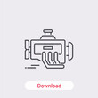 © Parvin - Car engine icon isolated on background. Mechanical symbol modern, simple, vector, icon for website design, mobile app, ui. Vector Illustration