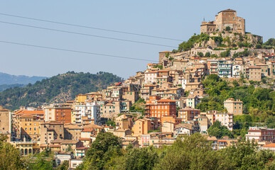 Wall Mural - Subiaco, Italy - famous for its Benedictine monasteries, Subiaco lies alongside the Aniene river valley, and within the Appennine Mountains range