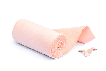medical bandage roll, elastic bandage roll isolated on white background.
