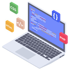 
Isometric design of web development 
