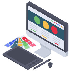
Isometric design of web development 
