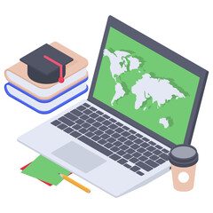 isometric design of web development