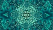 Abstract Green Graffiti Fractal Background - Multiple Shades Of Green Make Up This Ornately Patterned Fractal. Great Screen For Your Background With An Optical Illusion For The Centerpiece.