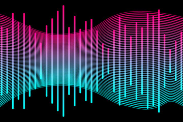 Wall Mural - social media concept. music waves, gradient color background. abstract sound wave stripe lines colou