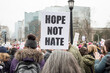 © Lisa MacIntosh/Stocksy - Hand written protest sign at Women's March, Hope Not Hate