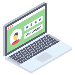 Canvas Print - 
Online security icon, isometric vector 
