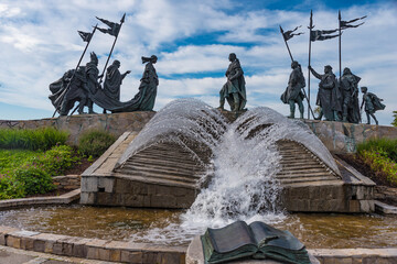 Springbrunnen und Nibelungendenkmal Tulln