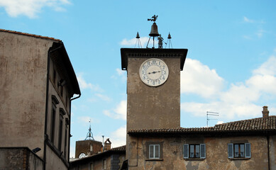 Clock Tower near the cathedral in Orvieto. Italy