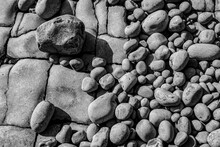 Pebbles On Limestone Bedrock, Monknash Bay, Glamorgan Heritage Coast, Wales UK