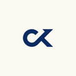 © nur - letter C initial CK logo icon vector illustrations