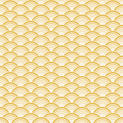Wall Mural - abstract geometric fish scale scallop overlapping seamless pattern, vector design
