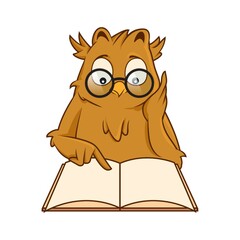 Sticker - Owl reading