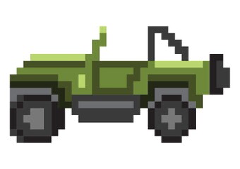 Wall Mural - Pixel art four wheel drive