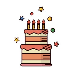 Sticker - two-tiered birthday cake