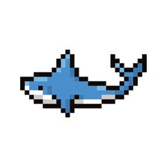 Sticker - Shark 8-bit vector illustration