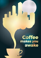 Sticker - Coffee makes you awake design