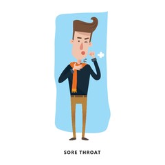 Sticker - Man with sore throat