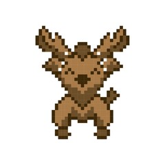 Poster - Pixel art reindeer