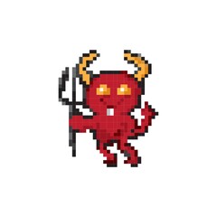 Canvas Print - Pixel art devil