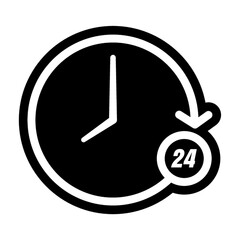 Canvas Print - 24 hour clock icon