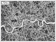 London UK City Map in Black and White Color in Retro Style.